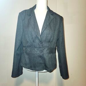 Vintage Y2k Gray Tweed B. Smart Blazer Jacket 14 EUC